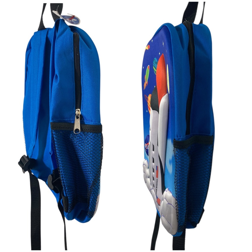 Kids NASA Space Shuttle Atlantis Planets 3D School Backpack with TAGS 12" x 10" - Picture 3 of 11